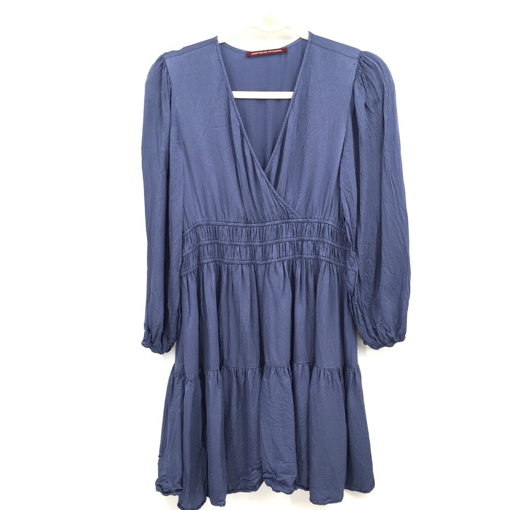 Comptoir Des Cotonniers blue long sleeve mini dress coastal cowgirl boho cute‎ M